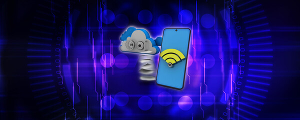 Poster - 3d rendering cloud mobile folder
