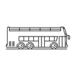 Passenger tour bus emblem, sprinter for tourists and pupils to school transportation. Vector bus station logo, public transport sport outline icon