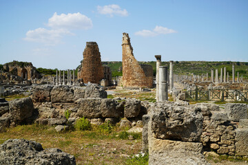 Wall Mural - Ruins of the ancient city of Perge, Turkey