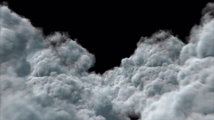 Wall Mural - passing over clouds with alpha channel. passing clouds on alpha channel place on footage or backgrou