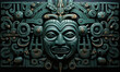 Abstract dark green background in Aztec style.