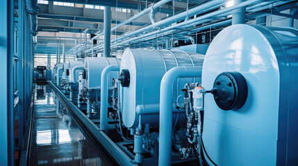 Poster - Vacuum circulation pump with electric generators at power station.