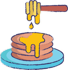 Sticker - Pancake hand drawn vector illustration