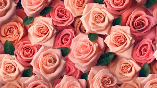 seamless pattern of roses.Generative AI