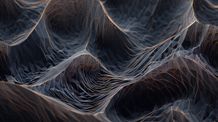 Sticker - Scientific abstraction with futuristic textured tissue waves. Tech background with close-up wave bio texture.