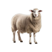 Sheep Isolated On Transparent Or White Background