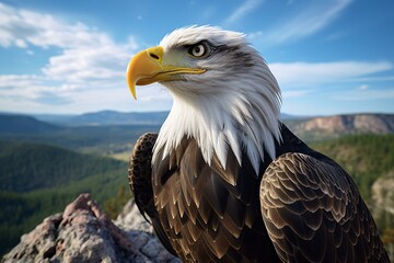 Poster - a bald eagle with a yellow beak