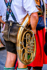 Wall Mural - typical music instrument of a bavarian brass band