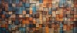 Wood textured ceramic tiles with a patterned background