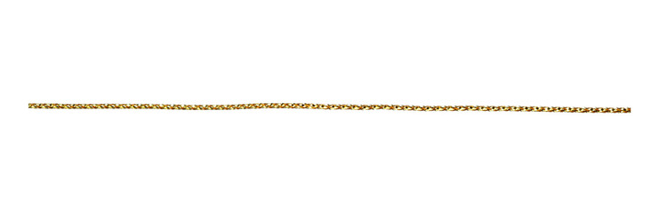 golden string for design cut out on transparent background. golden rope for christmas ornament.