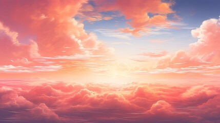 Wall Mural - Pink and orange sky