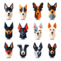 illustration dog icon set