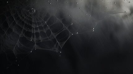 spider web with dew drops ai generated