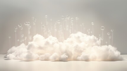 Wall Mural - a group of white clouds floating on top of each other. generative ai