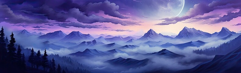 Wall Mural - a purple and purple sky with a cloudy background Generative AI