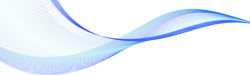 Blue wave swirl swoosh. Undulate sound wave, dynamic twisted lines. Deep blue and teal sea water flow. Isolated border, decorative design element. Abstract curve, transparent. Vector illustration