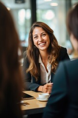 Female consultant with financial manager at a bank