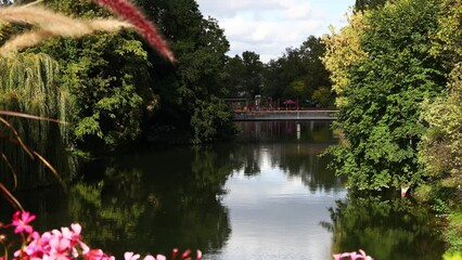 Poster - the neckar river in heilbronn germany video