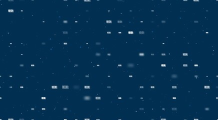 Poster - Template animation of evenly spaced money bundle symbols of different sizes and opacity. Animation of transparency and size. Seamless looped 4k animation on dark blue background with stars