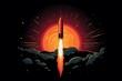 © Kishore Newton - A minimalist illustration of a rocket, perfect for depicting themes of innovation, technology, and space exploration.