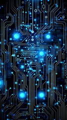 Wallpaper Futuristic circuit board background. Generated with AI.