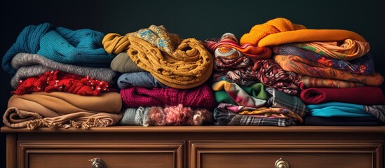 Tidy clothes with extras in dresser