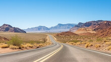 A Captivating Snapshot Of An Untouched American Desert Road Captured In Raw And Unfiltered Style.