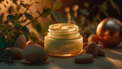 Sticker - Organic candlelight spa treatment for ultimate relaxation and pampering generated by AI