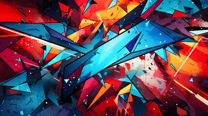 Wall Mural - Comic book style background with shattered glass effect. Colourful background.