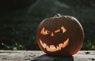 Wall Mural - spooky Jack'o'lantern Halloween pumpkin