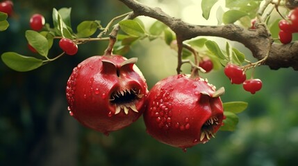 Wall Mural - red berries of a hawthorn