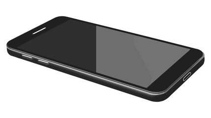 Poster - Realistic modern smartphone isolated on white background . Mock up phone with blank screen . Vector illustration