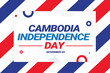 Cambodia Independence Day background design with colorful shapes and typography in the center
