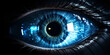Premium Photo | Bright blue evil eye symbolizing feac Generative Ai