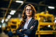 © RCH Photographic - Portrait of a Smartly dressed woman manager with spectacles on the shop floor factory manager warehouse manager automated plant industry industrial environment