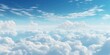 Panoramic view of the sky with fluffy clouds