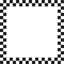 Checkers Frame In Line Art Style. Geometric Seamless Pattern.