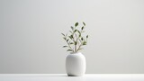 Fototapeta Kwiaty - vase with flowers in white color generated by AI