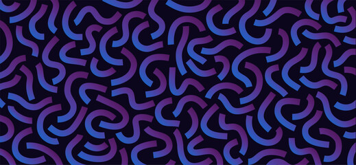 Poster - Purple and blue gradient curved lines isolated on white background. Transparent Bold Squiggles.