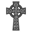 Celtic Cross with patterns, christian religion symbol,  vector illustration, Generative Ai.