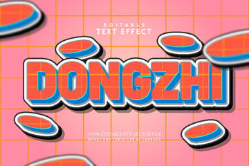 Poster - Dongzhi editable text effect 3 dimension emboss cartoon style