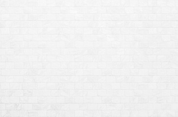 Wall Mural - White grunge brick wall texture background for stone tile block in grey light color wallpaper interior and exterior and room backdrop design. Abstract white brick wall texture for pattern background.