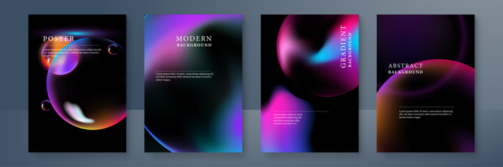 Poster - Vector abstract colorful liquid fluid poster background