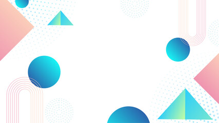 White blue and pink modern vector abstract creative geometric shapes background minimalist