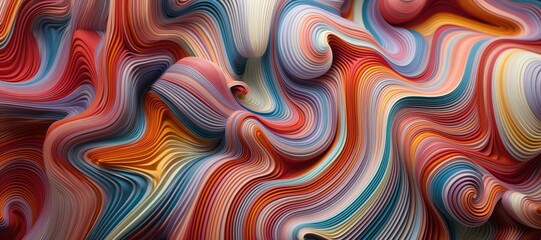 Wall Mural - Abstract 3d multicolored wavy background