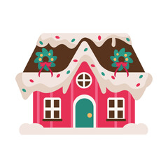 Sticker - christmas house isolated