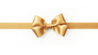 © tashechka - Gold satin bow with ribbons on white background