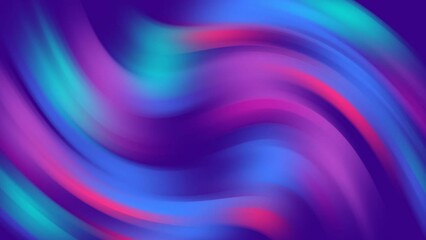 Wall Mural - Abstract dual color gradient background with liquid style waves featured violet and blue. Seamless looping video.	
