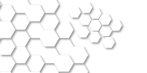 Abstract background with hexagon and white Hexagonal Background. Luxury White Pattern. Vector Illustration. 3D Futuristic abstract honeycomb mosaic white background. geometric mesh cell texture.