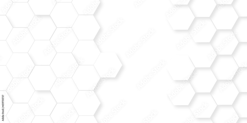 Abstract background with hexagon and white Hexagonal Background. Luxury ...
